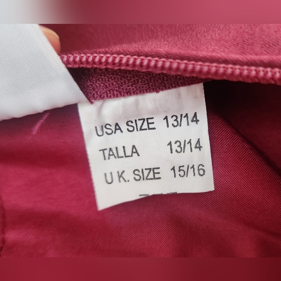 Mori Lee Womens Strapless Dress Size 13/14 Claret/Wine Bridesmaid Formal Prom - Picture 10 of 10